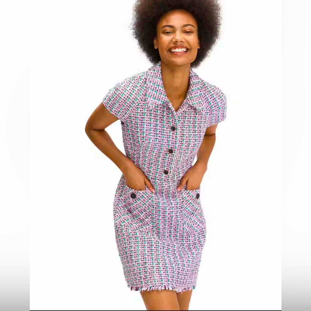 Kate Spade Enchanted Tweed Shirtdress Sz 14